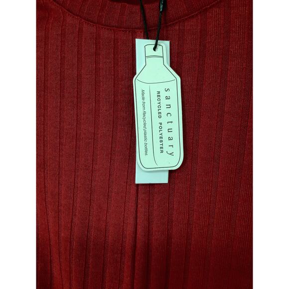 Sanctuary Women's Medium Red The It Girl Ribbed Knit Crop Top Twist Front G4-9 - Picture 7 of 11